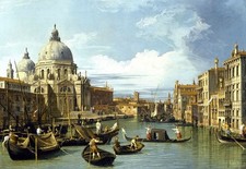 Entrance to the Grand Canal, Venice Canaletto Painting Poster Wall Art Print