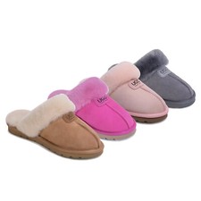 【Extra 10%OFF】UGG Slippers Womens Mens Australian Premium Sheepskin Wool Scuff