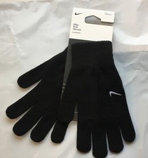 Nike Black Knitted Gloves Mens Adults Winter Football Running Glove Size S/M NEW