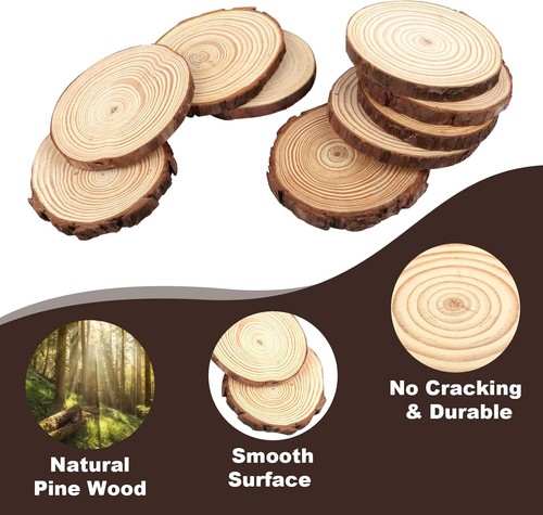 10pcs large wood slices 10cm - large, 9-10cm