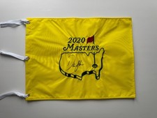 Signed DUSTIN JOHNSON 2020 Masters Golf Pin Flag By Champion - EXACT PROOF/COA -