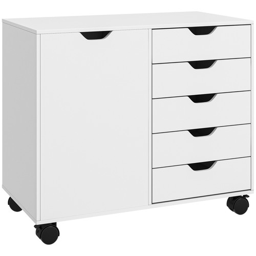 Homcom modern mobile drawer - homcom, 5-drawer