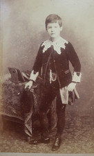 Charming Victorian Cabinet Card Photo Boy in Costume c.1880/90s