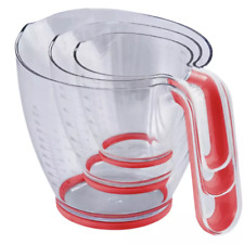 Set of 3 of stackable Plastic Measuring Jugs Microwave and Dishwasher safe