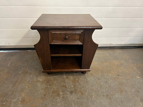 Vintage wooden oak - side, table