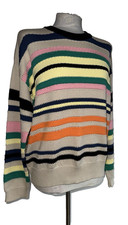 KENZO JUMPER MULTI COLOUR HOOP COTTON ROUND NECK LONG SLEEVE SIZE L