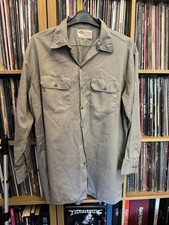 Dickies Workwear XL 90s Grey Skater Shirt Long Sleeve Button Up Vintage