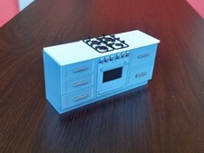 Dolls House 1:16 Kitchen Oven, Gas Hob with fitted units in a range of colours