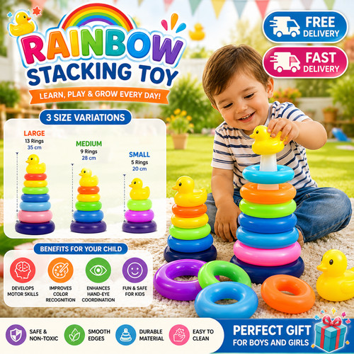 Colourful baby ring stacking - colourful,