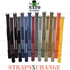 Hybrid NATO® Ribbed Single Pass Hook Loop Wrap Around Sport Watch Strap Band