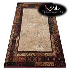 Oriental NATURAL WOOL Rugs "OMEGA" LUMENA beige light ruby vintage Best Quality