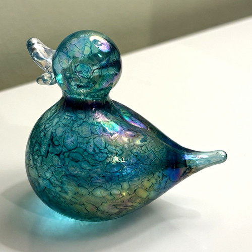 Small iridescent duck ornament