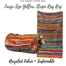 Handmade Chindi Rag Rug Yellow