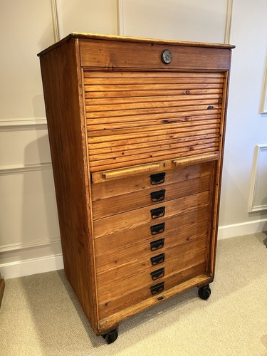 Antique pine tambour - pine,
