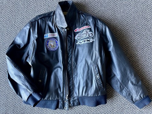 Vintage black leather honda - black,
