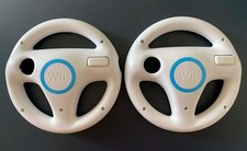 x2 Official Nintendo Mario Kart Wii White Steering Wheel Set Bundle