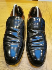 Loake Leather Shoes Mens Size UK 7 Slip On Loafers Made In England Black Smart