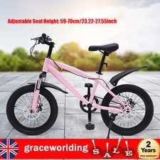18 Inch Kids Girls Boys Bike 18" Wheel Mountain Bike 1 Speed Kids Bike Pink UK