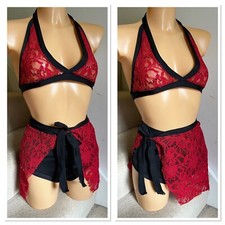 3 Piece Outfit Dance Rave Festival Clubbing pole Dance Size 10