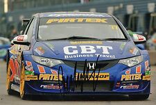 British Touring Car Pirtek Honda Civic Andrew Jordan Hand Signed Photo 12x8" D