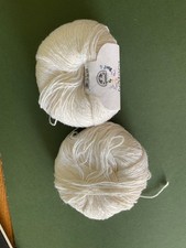 50g +29g balls knitting crochet DMC Natura Linen Yarn col 01 white linen mix