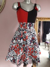 *DC COMICS* HARLEY QUINN BATMAN fitted Dress Netty Underskirt Comic Strip Design