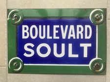 Vintage French Enamel Street Sign – Boulevard Soult Paris – Metal Plaque 45x30cm
