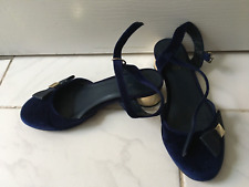 Monsoon Shoes. Monsoon navy velvet shoes with ankle strap low heels. Size 4 / 37