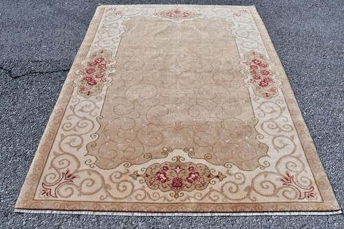 Turkish vintage rug 8x7 ft - vintage,