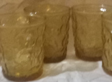 Amber Pressed Glass Tumbler