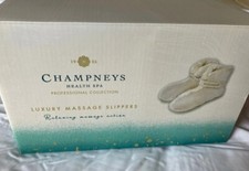 NEW Champneys Luxury Massage Vibrating Slippers Beige Neutral One Size 4-7 UK
