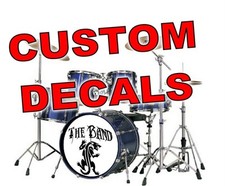 CUSTOM PERSONALISED DRUMKIT DECAL STICKER bass drum head skin