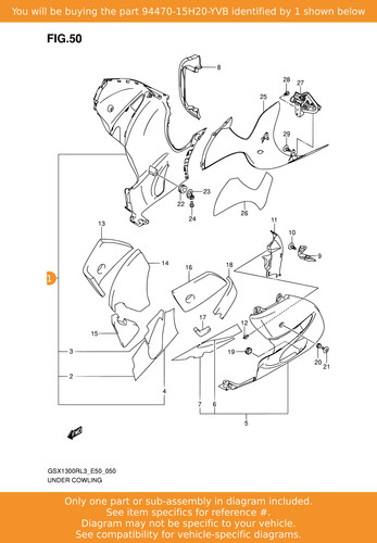 Suzuki cowling under rh - suzuki, cowling,
