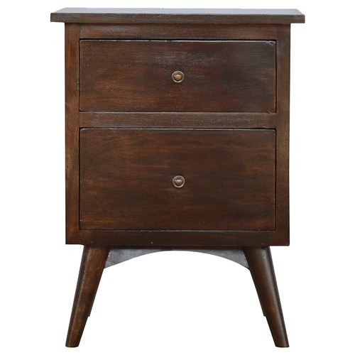 Walnut drawer scandi bedside - walnut,
