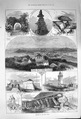 Original old antique print - old,