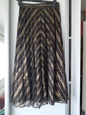 zara black gold pleated skirt s