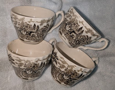 Vintage Royal Staffordshire Ironstone Brown Cups x 4