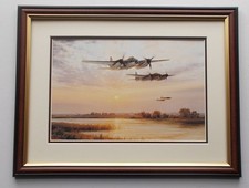 13"X17" AIRCRAFT PRINT FRAMED - BROKEN  SILENCE  BY ROBERT TAYLOR