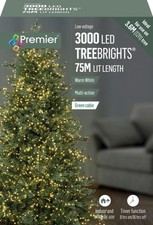 Premier 3000 LED Multi-Action TreeBrights Christmas Lights Timer - WARM WHITE