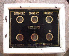 Vintage Medium sized Wooden Servants Bell Board / Butlers Call Indicator - 1910