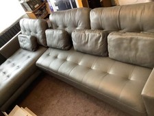 Dwell Grey Leather Corner Sofa L-Shape (PTP)