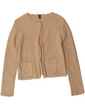 ZARA Girls Cardigan Sweater 13-14 Years Beige Acrylic TR04