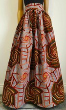 BONITA African Print Full Length / Maxi Skirt 100 % Wax Cotton Handmade UK
