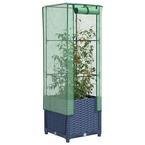 Raised bed greenhouse bluegrey - raised,
