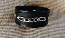 Heavy duty BLACK LEATHER CUFF