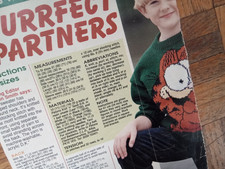 WW magazine knitting pattern for childs Garfield the cat sweater