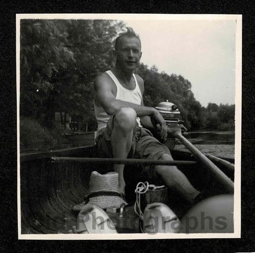 Handsome man canoe outboard - canoe, w/outboard