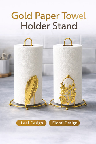 Gold paper towel holder - towel,