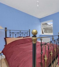 Double Bed Clifton Style Brass Metal new pine base