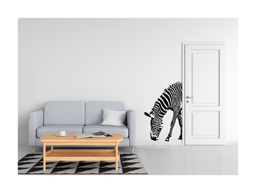 Grazing zebra wall sticker - zebra,